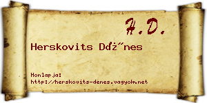 Herskovits Dénes névjegykártya